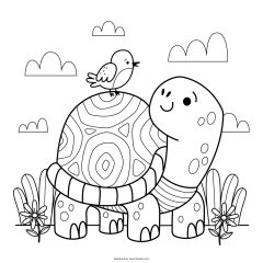 Ilustracion Contorno Tortuga Dibujada Mano 23 2149301917