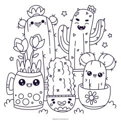 Ilustracion Libro Colorear Kawaii Dibujado Mano 23 2149693122