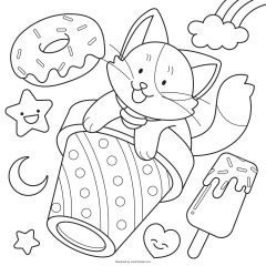 Ilustracion Libro Colorear Kawaii Dibujado Mano 23 2149716115