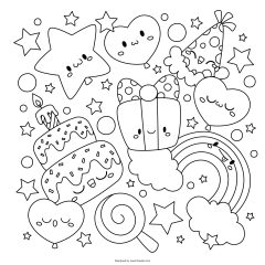 Ilustracion Libro Colorear Kawaii Dibujado Mano 23 2149720992