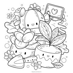 Ilustracion Libro Colorear Kawaii Dibujado Mano 23 2149751535