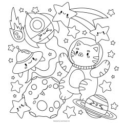 Ilustracion Libro Colorear Kawaii Dibujado Mano 52683 97397