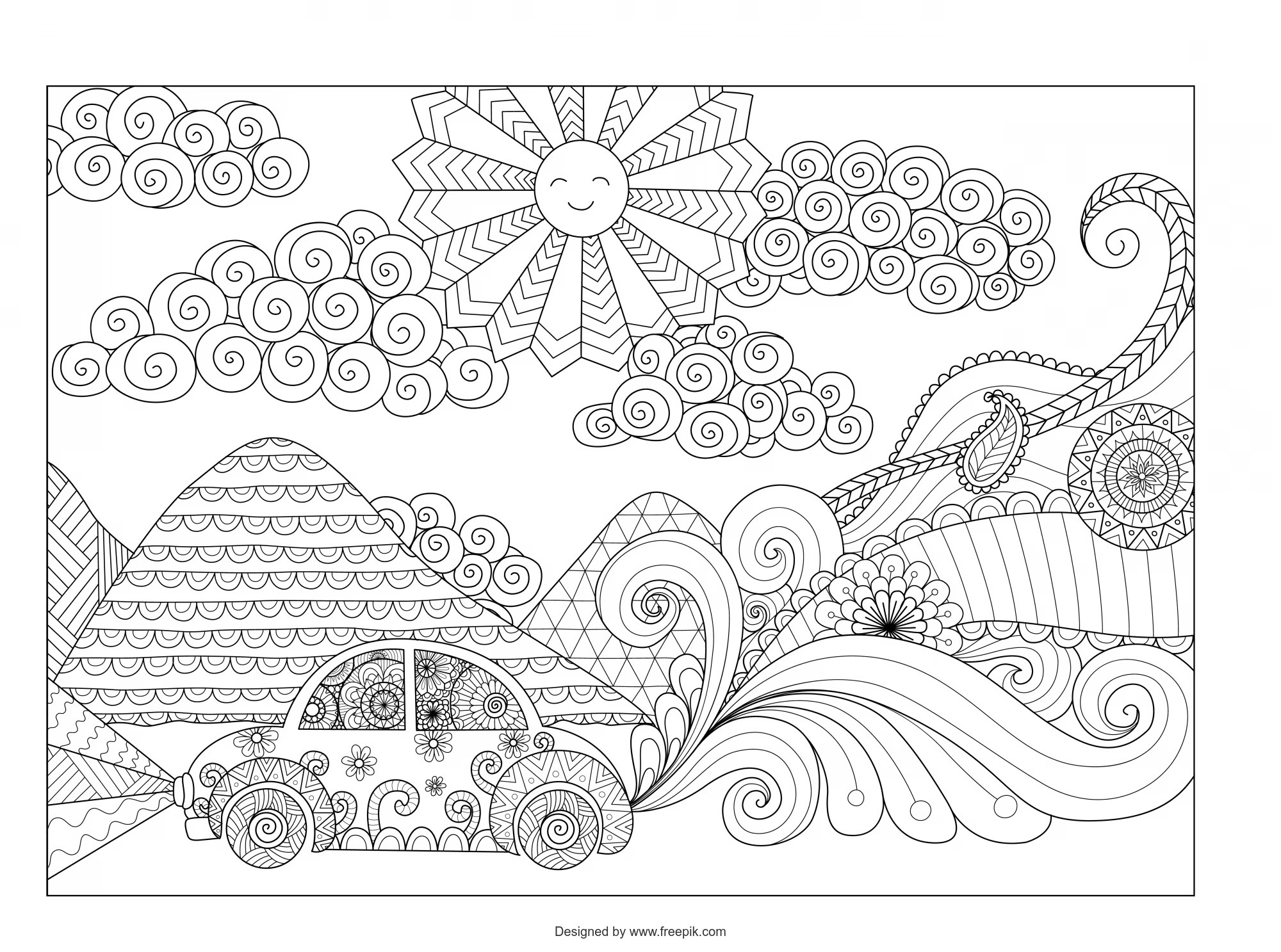 Fondo Paisaje Dibujado Mano 1411 33