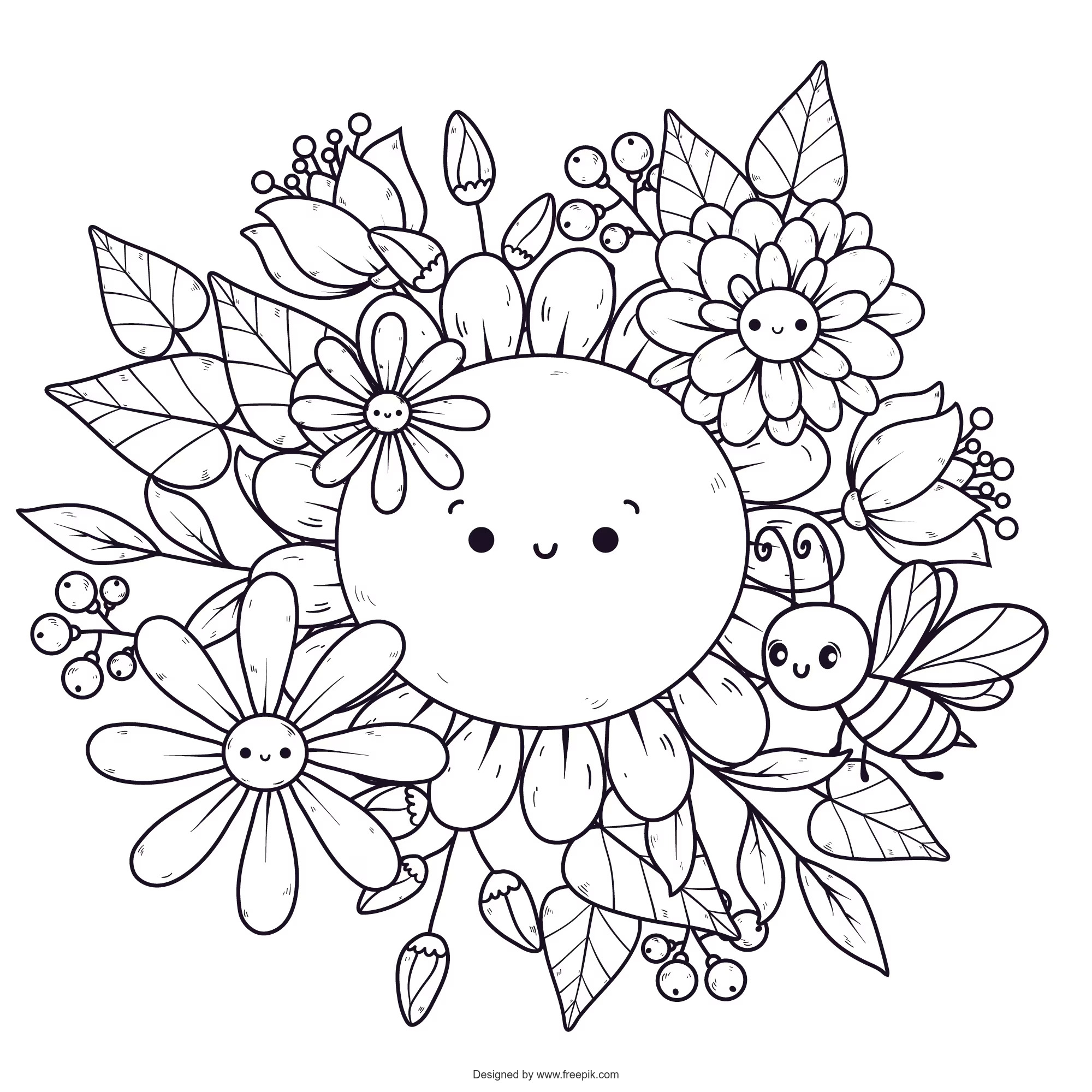 Ilustracion Floral Dibujada Mano 23 2151250457