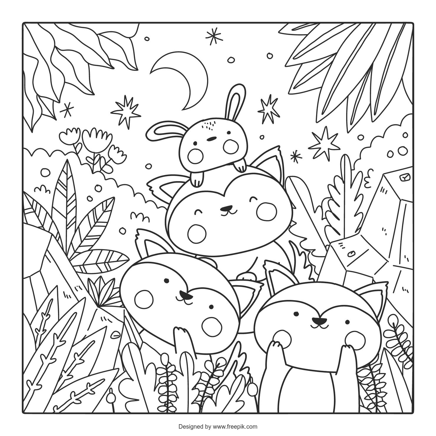 Ilustracion Libro Colorear Kawaii Dibujado Mano 23 2149703912