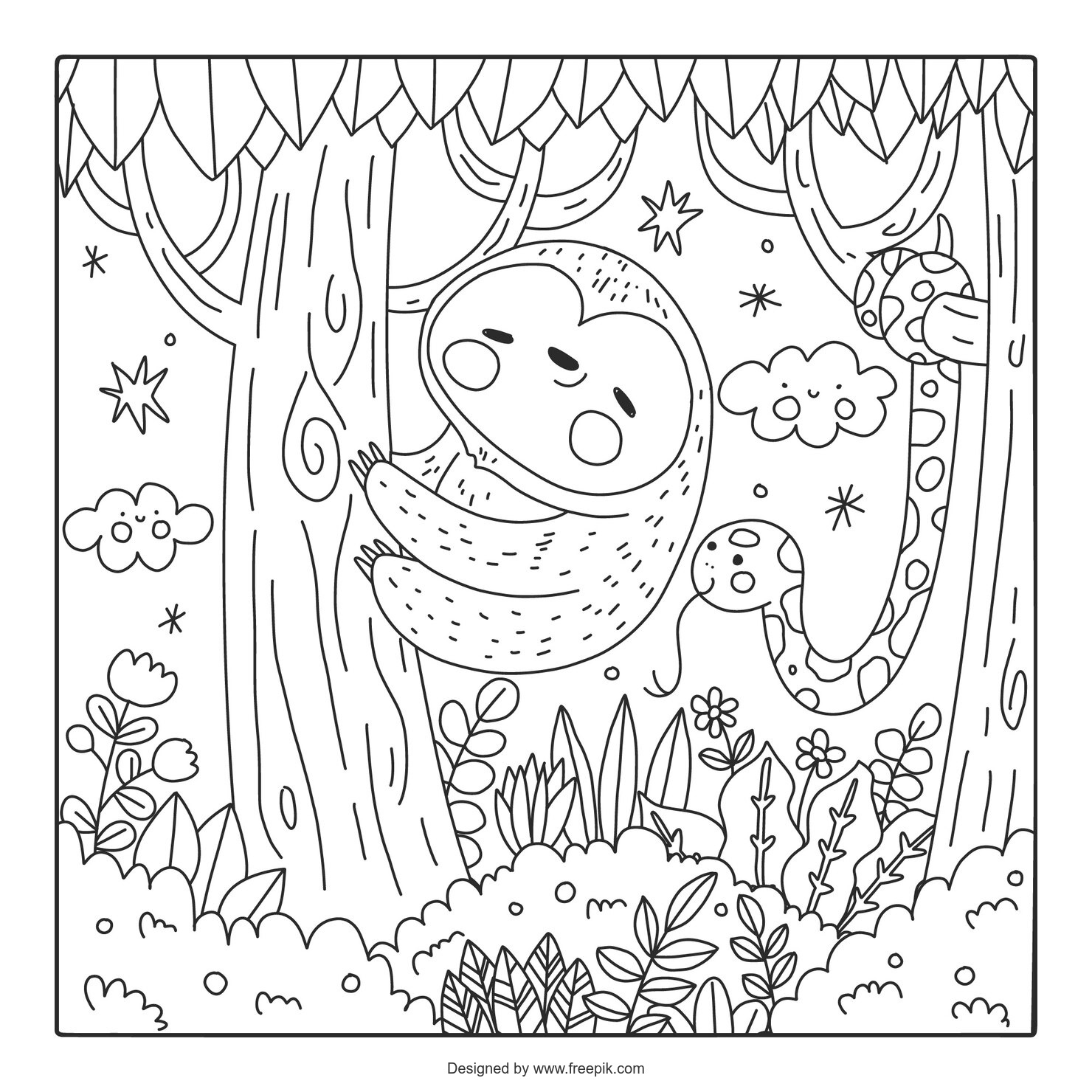 Ilustracion Libro Colorear Kawaii Dibujado Mano 23 2149703924