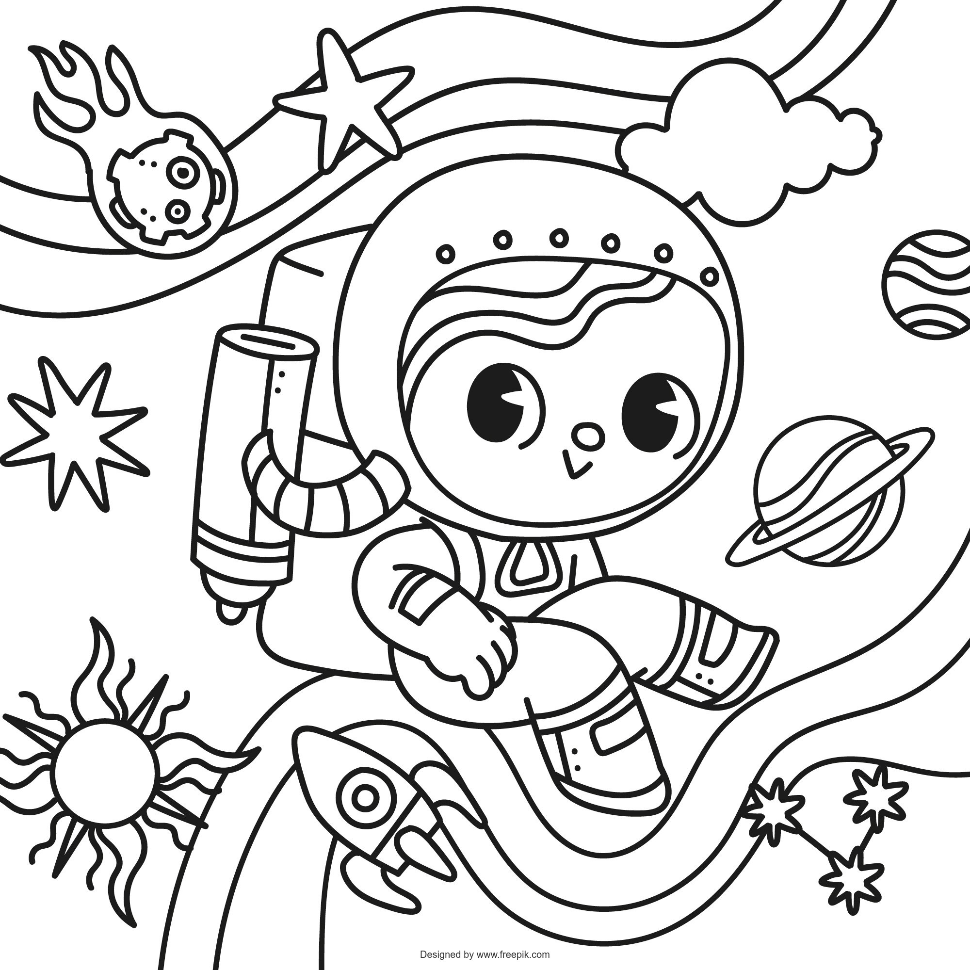 Lindo Libro Colorear Astronauta 23 2150072796